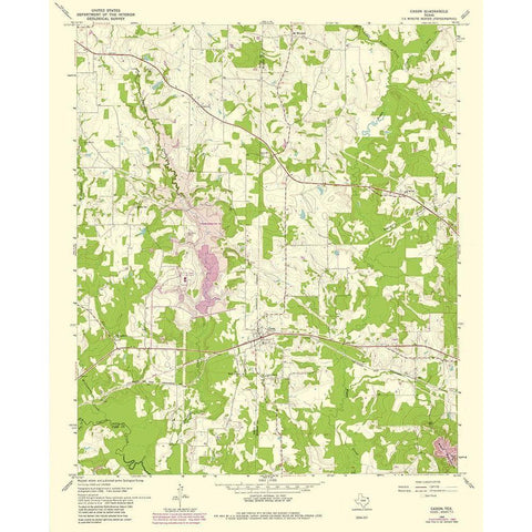 Cason Texas Quad - USGS 1980 White Modern Wood Framed Art Print by USGS