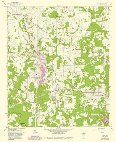 Cason Texas Quad - USGS 1980 White Modern Wood Framed Art Print with Double Matting by USGS