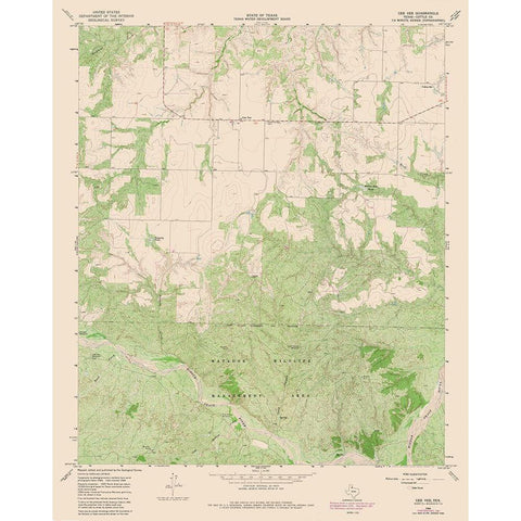 Cee Vee Texas Quad - USGS 1981 Black Modern Wood Framed Art Print with Double Matting by USGS