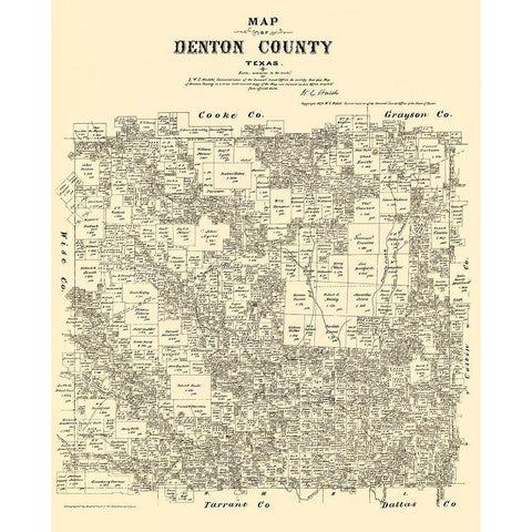 Denton Texas Landowner - Gast 1879 White Modern Wood Framed Art Print by Gast