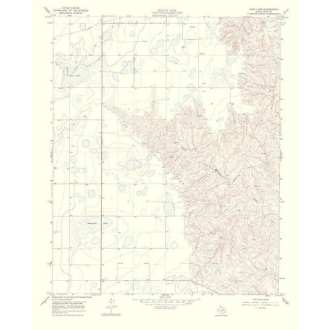 Deep Lake Texas Quad - USGS 1970 Black Modern Wood Framed Art Print with Double Matting by USGS