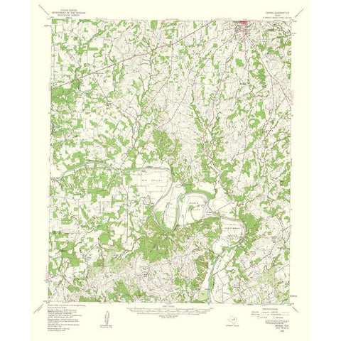 Dennis Texas Quad - USGS 1960 White Modern Wood Framed Art Print by USGS