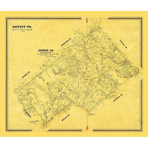 Dewitt County Texas - Arlitt 1870 White Modern Wood Framed Art Print by Arlitt