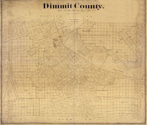 Dimmit County Texas - Beaumont 1894  Black Ornate Wood Framed Art Print with Double Matting by Beaumont