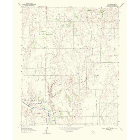 Dozier Texas Quad - USGS 1967 White Modern Wood Framed Art Print by USGS