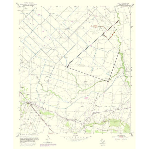 Egypt Texas Quad - USGS 1981 White Modern Wood Framed Art Print by USGS