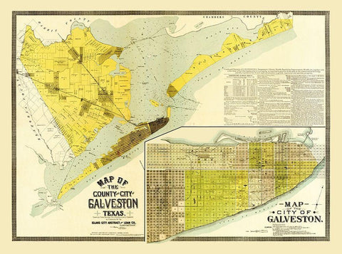 Galveston Texas -1891 Black Ornate Wood Framed Art Print with Double Matting by Unknown