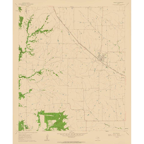 Godley Texas Quad - USGS 1961 Gold Ornate Wood Framed Art Print with Double Matting by USGS