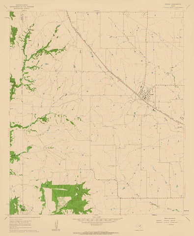 Godley Texas Quad - USGS 1961 Black Ornate Wood Framed Art Print with Double Matting by USGS