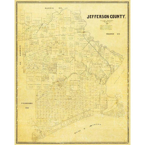 Jefferson Texas Landowner - Land Office 1882 White Modern Wood Framed Art Print by Land Office