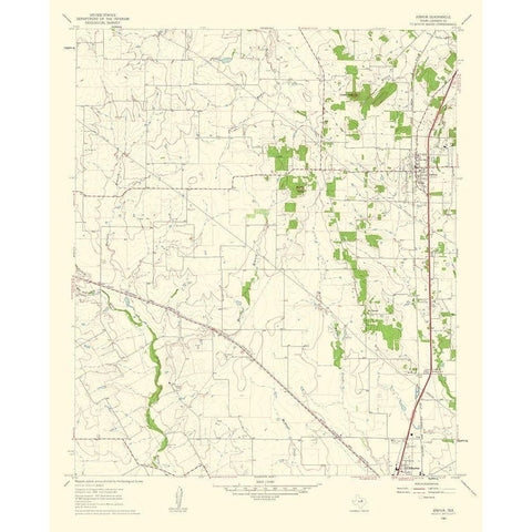 Joshua Texas Quad - USGS 1963 White Modern Wood Framed Art Print by USGS