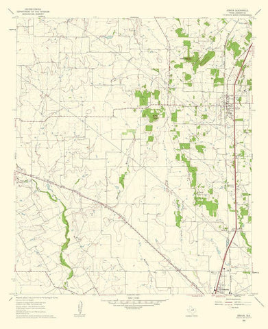 Joshua Texas Quad - USGS 1963 White Modern Wood Framed Art Print with Double Matting by USGS