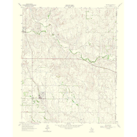 Kelton Texas Quad - USGS 1965 White Modern Wood Framed Art Print by USGS