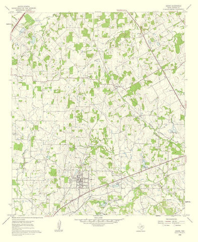 Keene Texas Quad - USGS 1963 White Modern Wood Framed Art Print with Double Matting by USGS