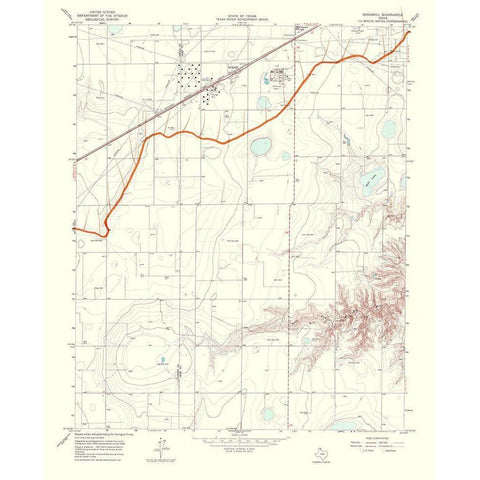 Kingsmill Texas Quad - USGS 1967 Black Modern Wood Framed Art Print with Double Matting by USGS