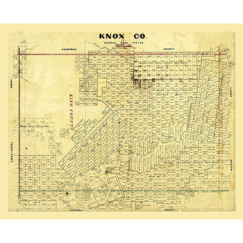 Knox County Texas - Wise 1875  Black Modern Wood Framed Art Print with Double Matting by Wise
