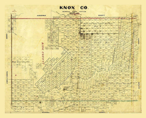 Knox County Texas - Wise 1875  Black Ornate Wood Framed Art Print with Double Matting by Wise