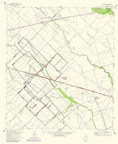 Lissie Texas Quad - USGS 1983 White Modern Wood Framed Art Print with Double Matting by USGS