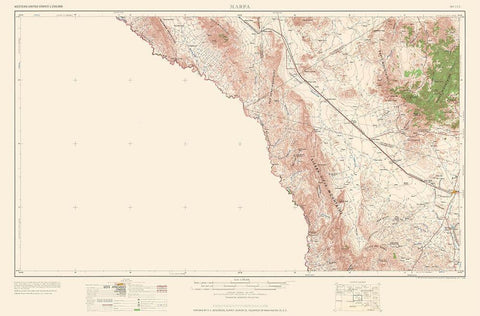 Marfa Texas Quad - USGS 1959 White Modern Wood Framed Art Print with Double Matting by USGS