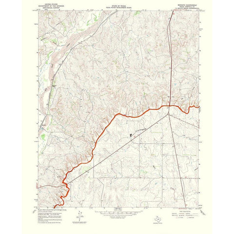 Mendota Texas Quad - USGS 1969 Gold Ornate Wood Framed Art Print with Double Matting by USGS