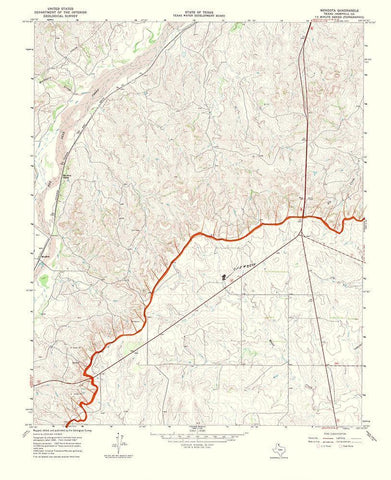 Mendota Texas Quad - USGS 1969 White Modern Wood Framed Art Print with Double Matting by USGS