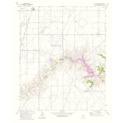 Palisades Texas Quad - USGS 1975 White Modern Wood Framed Art Print by USGS