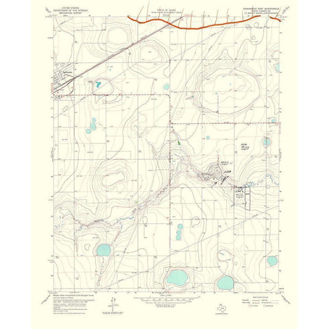 Panhandle East Texas Quad - USGS 1967 Black Modern Wood Framed Art Print with Double Matting by USGS