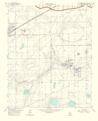 Panhandle East Texas Quad - USGS 1967 White Modern Wood Framed Art Print with Double Matting by USGS