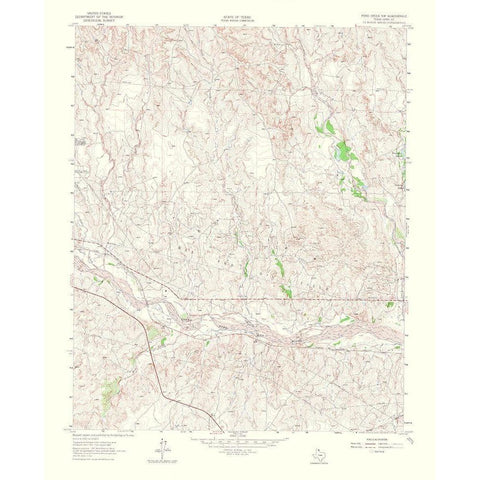 Pond Creek Northwest Texas Quad - USGS 1965 White Modern Wood Framed Art Print by USGS