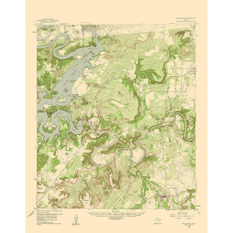 Palo Pinto Texas Quad - USGS 1960 Black Modern Wood Framed Art Print with Double Matting by USGS