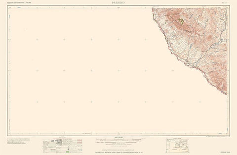 Presidio Texas Quad - USGS 1959 Black Ornate Wood Framed Art Print with Double Matting by USGS