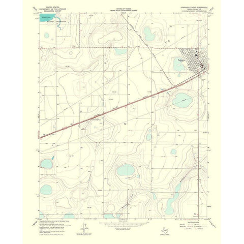 Panhandle West Texas Quad - USGS 1967 Black Modern Wood Framed Art Print with Double Matting by USGS