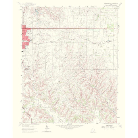 Shamrock East Texas Quad - USGS 1967 White Modern Wood Framed Art Print by USGS