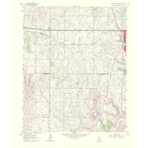 Shamrock West Texas Quad - USGS 1967 White Modern Wood Framed Art Print by USGS