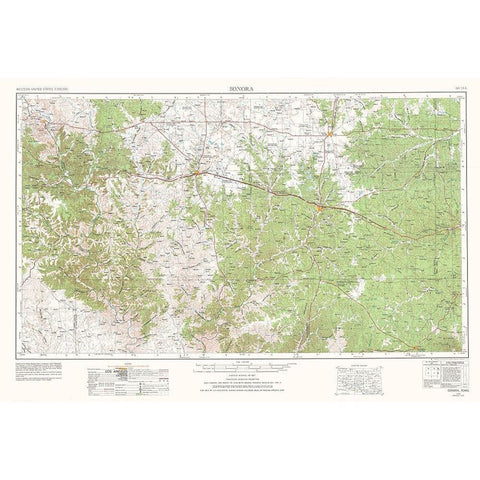 Sonora Texas Quad - USGS 1954 White Modern Wood Framed Art Print by USGS