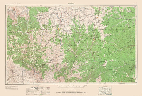 Sonora Texas Quad - USGS 1954 White Modern Wood Framed Art Print with Double Matting by USGS