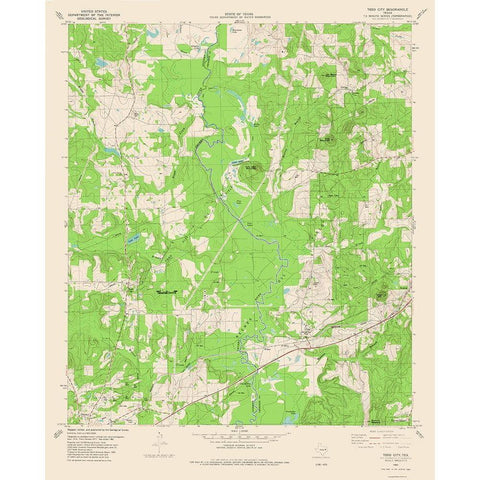 Todd City Texas Quad - USGS 1982 White Modern Wood Framed Art Print by USGS