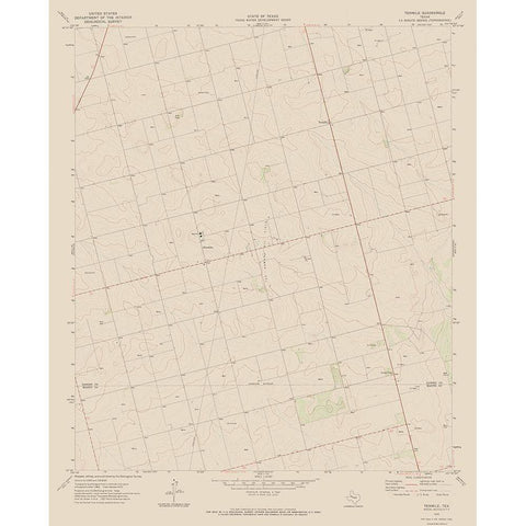 Tenmile Texas Quad - USGS 1970 White Modern Wood Framed Art Print by USGS