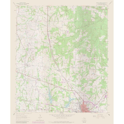 Teague  North Texas Quad - USGS 1963 White Modern Wood Framed Art Print by USGS