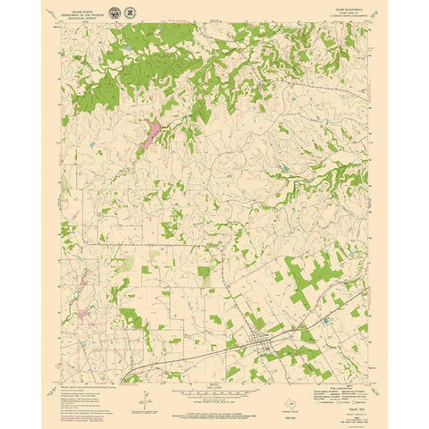 Tolar Texas Quad - USGS 1960 Gold Ornate Wood Framed Art Print with Double Matting by USGS