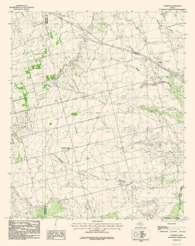 Tolbert Texas Quad - USGS 198 White Modern Wood Framed Art Print with Double Matting by USGS