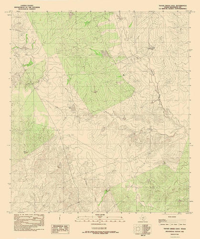 East Tovar Creek Texas Quad - USGS 1982 White Modern Wood Framed Art Print with Double Matting by USGS