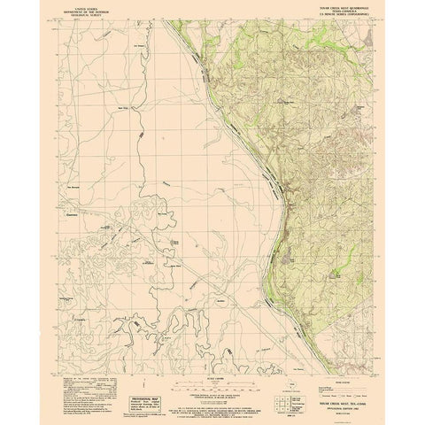 West Tovar Creek Texas Quad - USGS 1983 Gold Ornate Wood Framed Art Print with Double Matting by USGS