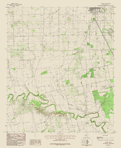 Truby Texas Quad - USGS 1984 White Modern Wood Framed Art Print with Double Matting by USGS