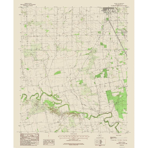 Truby Texas Quad - USGS 1984 Gold Ornate Wood Framed Art Print with Double Matting by USGS