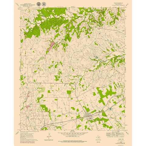 Tolar Texas Quad - USGS 1979 Gold Ornate Wood Framed Art Print with Double Matting by USGS