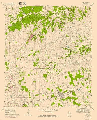 Tolar Texas Quad - USGS 1979 Black Ornate Wood Framed Art Print with Double Matting by USGS