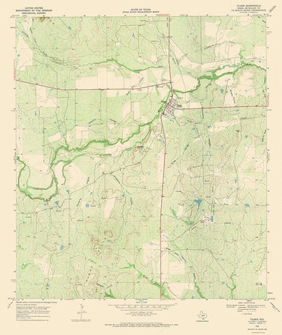 Tilden Texas Quad - USGS 1968 Black Ornate Wood Framed Art Print with Double Matting by USGS