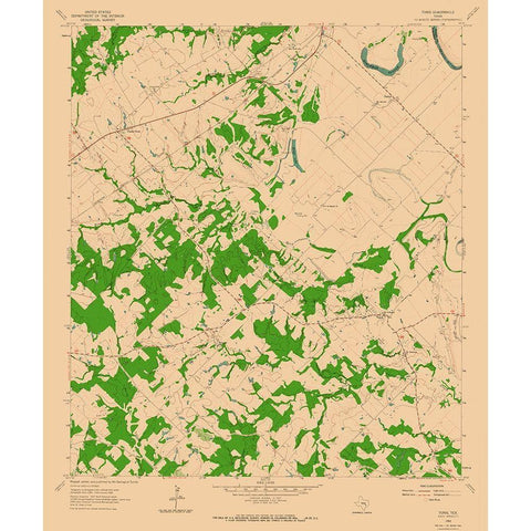 Tunis Texas Quad - USGS 1962 White Modern Wood Framed Art Print by USGS