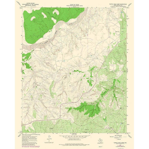 Turtle Hole Creek Texas Quad - USGS 1967 Black Modern Wood Framed Art Print by USGS